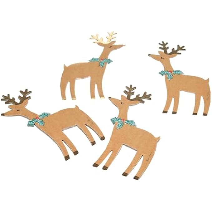 REINDEER WITH HOLLY NAPKINS - Image 1